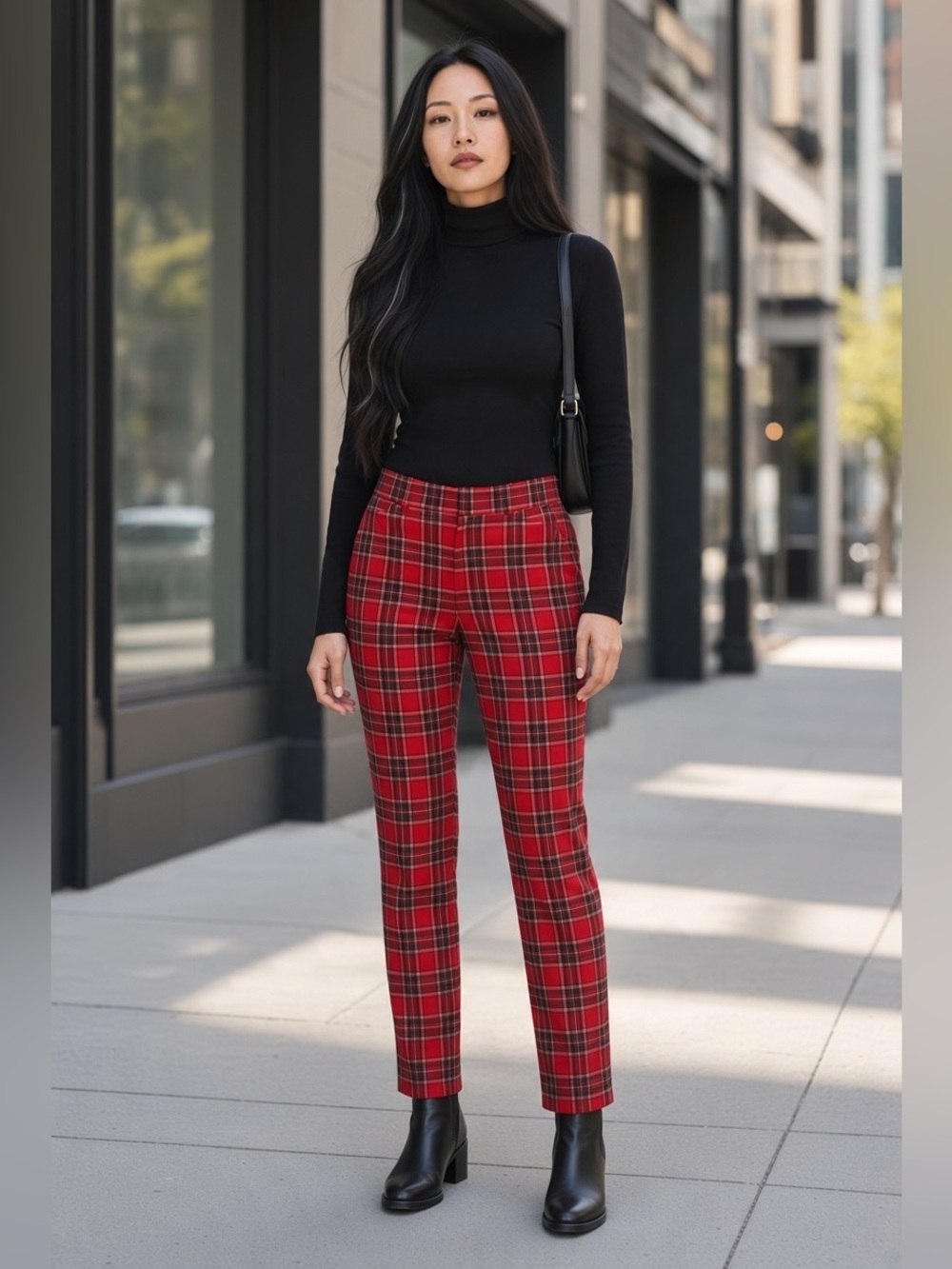 NWOT GAP SIGNAPURE SKINNY ANKLE RED PLAID PANT